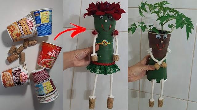 Faça e Venda vasos Divertidos com Copos descartáveis
