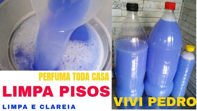 Fiz 5 litros de limpa Pisos Xô Insetos,Clareia e desencardi o Piso da Casa Toda