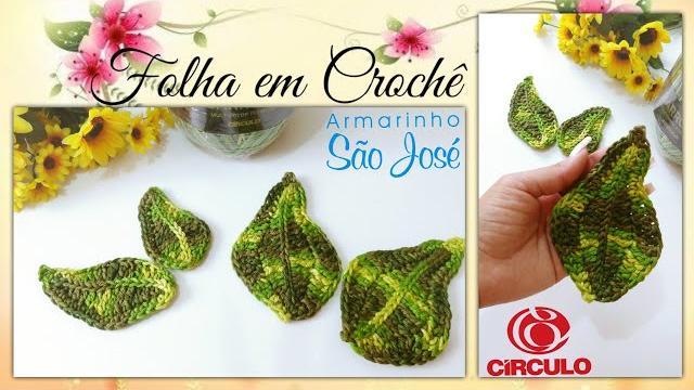 Como Fazer Folha em Crochê 🍃 Para Aplicação