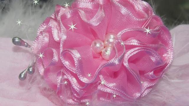Flor de Bordado de Luxo para Faixa de Bebe