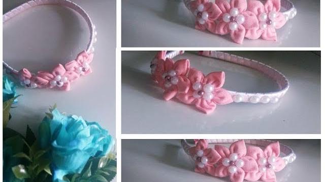 Faça e Venda – Tiara com Flores de Fuxico