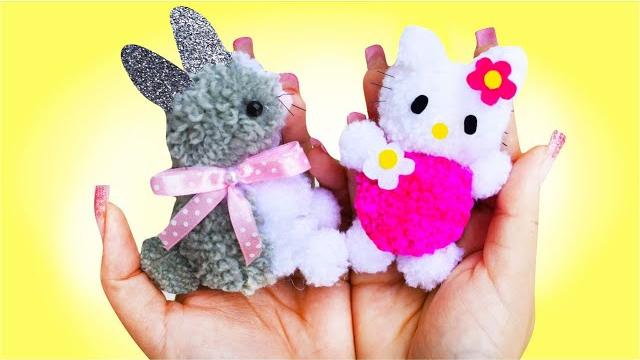 Varias Ideias feitas com PomPom de Lã