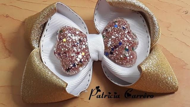 🎀🎀 Lindo Laço Amora Dourada🎀🎀