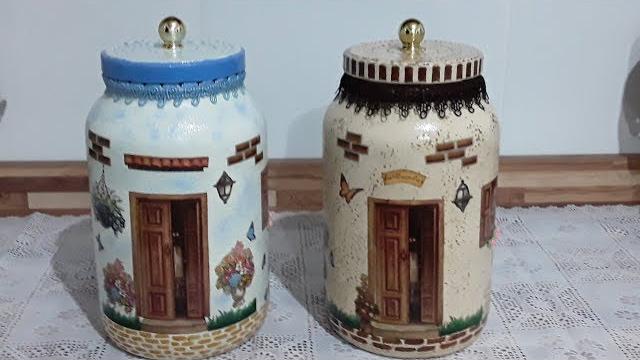 Decore  Pote de Vidro para Colocar Biscoitos