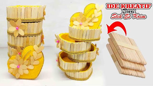 Lindos Porta Trecos Feitos Com Palitos de Picolé e Papelão