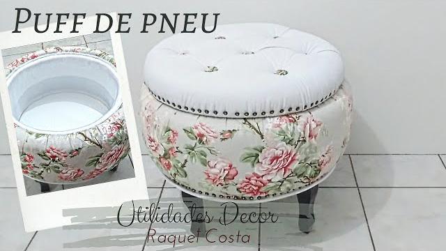 PUFF DE PNEU Com Botonê no Acento