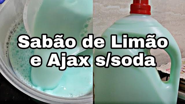 Sabão super Potente de Limão e Ajax sem Soda