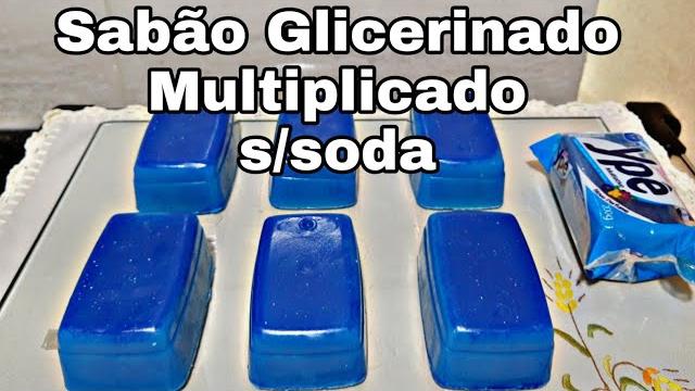 Sabão em barra Glicerinado azul Multiplicado