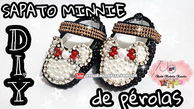 Sapatinho Customizado da Minie com Pérolas