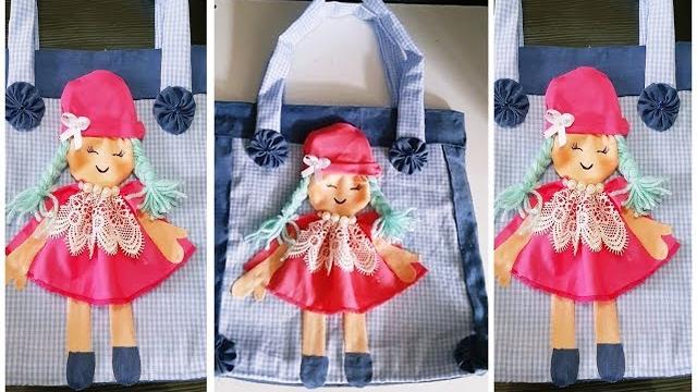 Bolsa Feita de Retalhos e Bonecas de Pano – Passo a passo