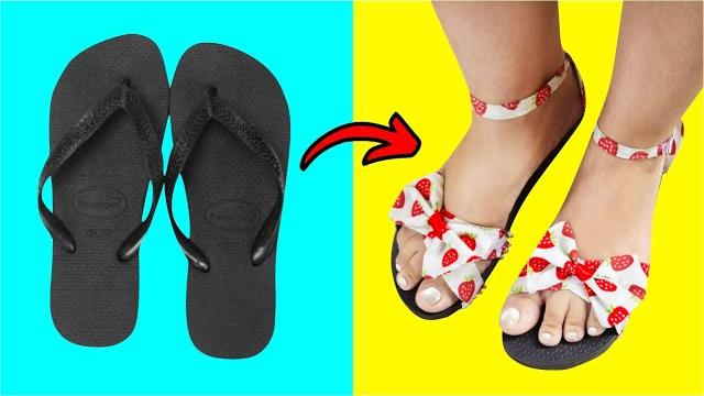 6 Customizações de Chinelos com Tecidos