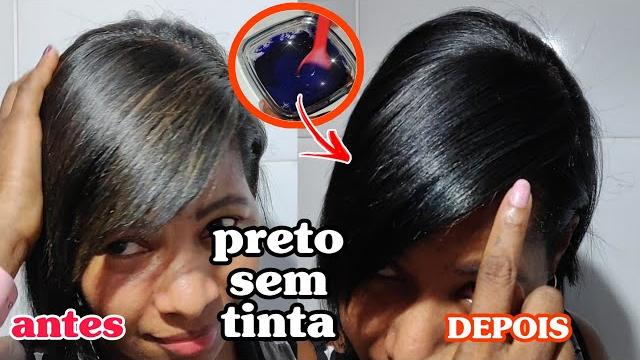 Deixe Seu Cabelo Preto Azulado Sem Tinta