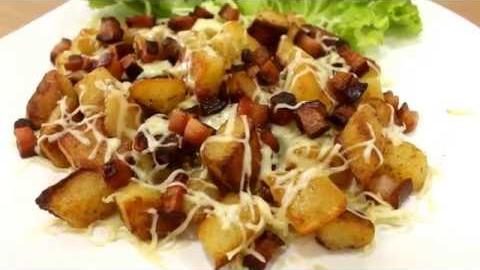 Batatas Salteadas com Bacon e Queijo – Petisco