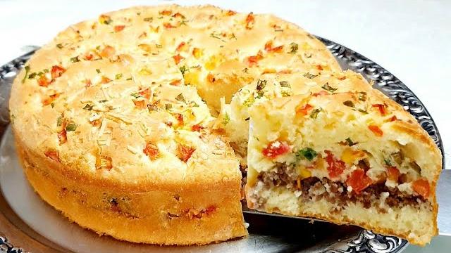 Torta de Carne Moída no Liquidificador