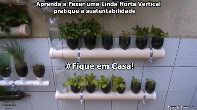 Aprenda a fazer uma Horta Vertical com Garrafa Pet e Irrigação Automática
