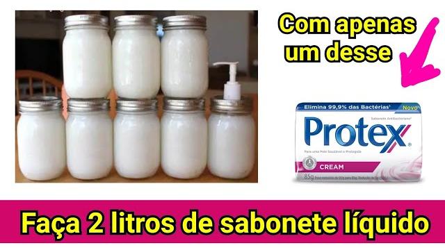 Faça 2 litros de sabonete líquido PROTEX com R$ 4,00