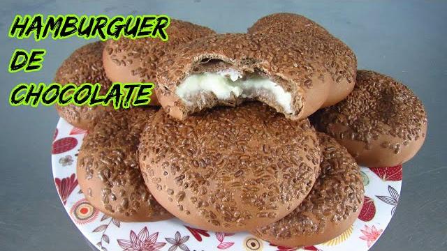 PÃO DE HAMBÚRGUER DE CHOCOLATE