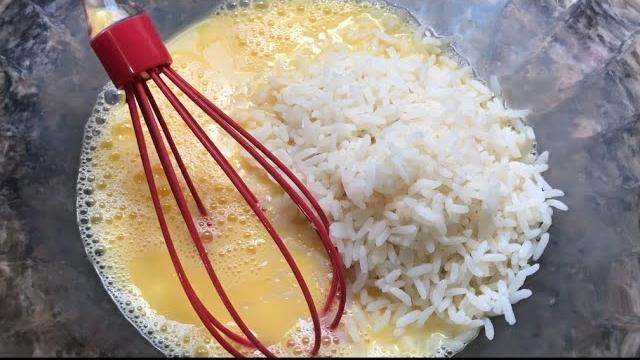 Torta de Arroz Usando Ovos