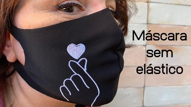 Máscara de Malha Sem Elástico Com Molde Em PDF