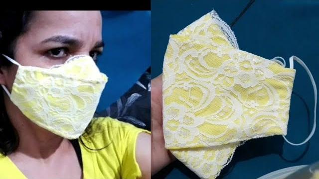 Nova Máscara 3D Rendada Muito Boa e Linda Costurada à Mão