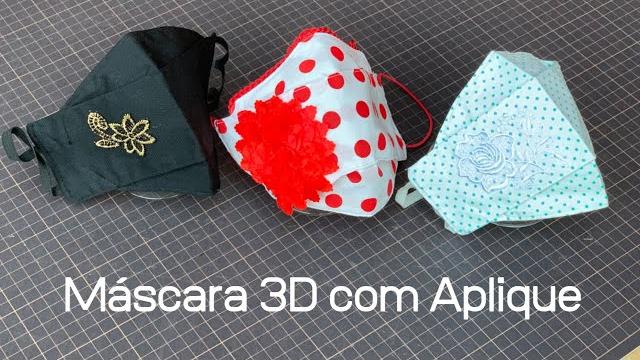 Máscara 3D Com Aplique Decorativo e Molde Grátis