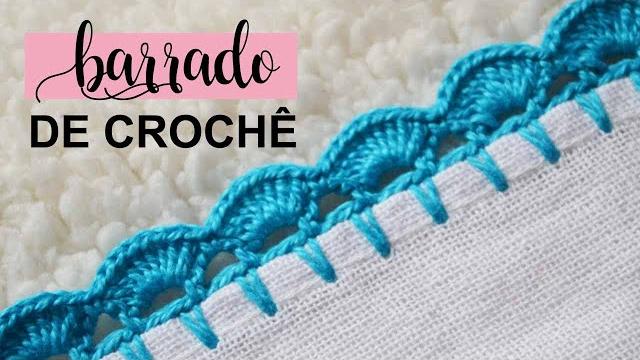 BARRADO DE CROCHÊ PARA PANO DE PRATO FÁCIL E RÁPIDO