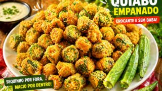 Quiabo Empanado com Creme de Leite Crocante e Sem Baba