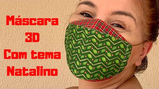 Máscara 3D Bicolor Para O Natal