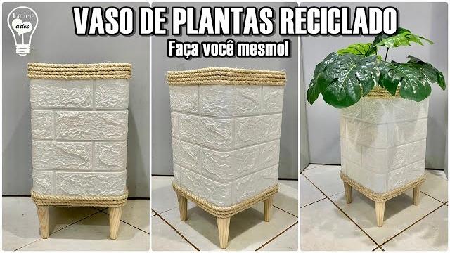 Vaso De Plantas Feito Com Matérias Reciclados