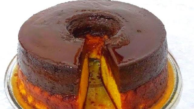 Bolo Pudim De Cenoura E Chocolate