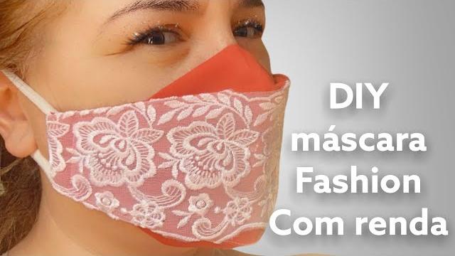 Máscara Fashion 3D Com Renda
