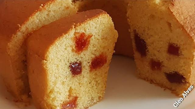 Bolo De Fubá Com Goiabada Bem Fofinho Que Desmancha Na Boca