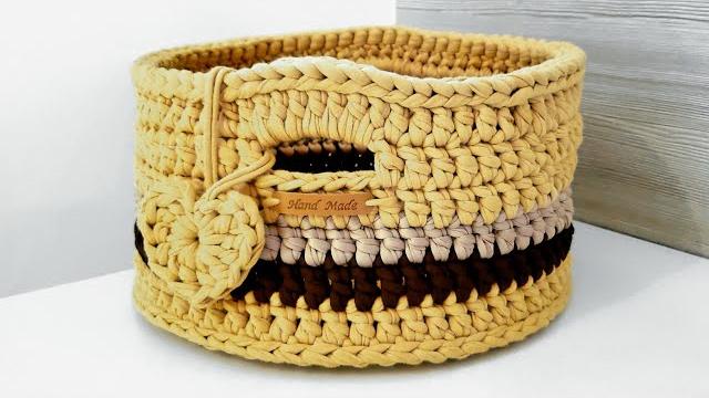 Aprenda Fazer Cesto de Fio de Malha – Cesto de Crochê