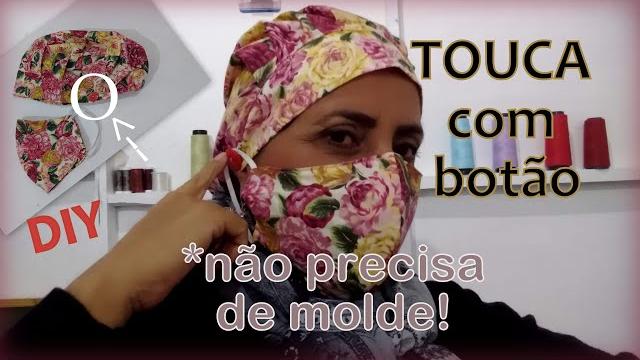 Como Fazer Touca Cirúrgica Ou Culinária Sem Molde e Com Botões Para Máscara