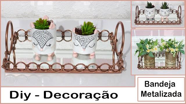 Bandeja Espelhada Estilo Metalizada