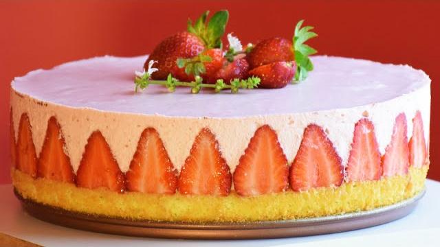 FRAISIER – BOLO MOUSSE DE MORANGO – BOLOS BAFÔNICOS