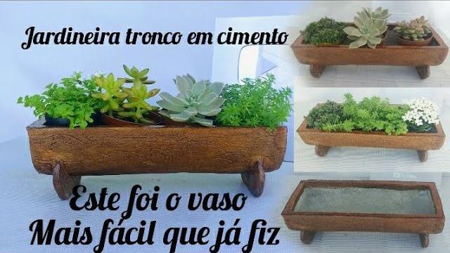 Jardineira Tronco Em Cimento – Vaso Fácil