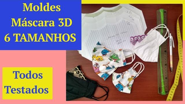 Moldes De Máscara 3D – 6 Tamanhos Diferentes