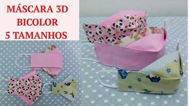 Máscara Anatômica 3D Com Duas Camadas Bicolor