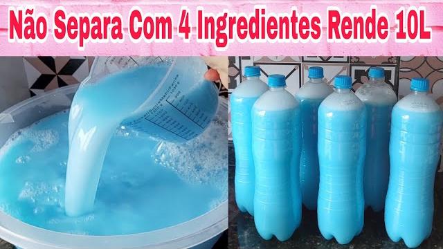 Sabão Líquido Que Não Separa Com 4 Ingredientes Rende Até 10 Litros – Fácil e Rápido de Fazer