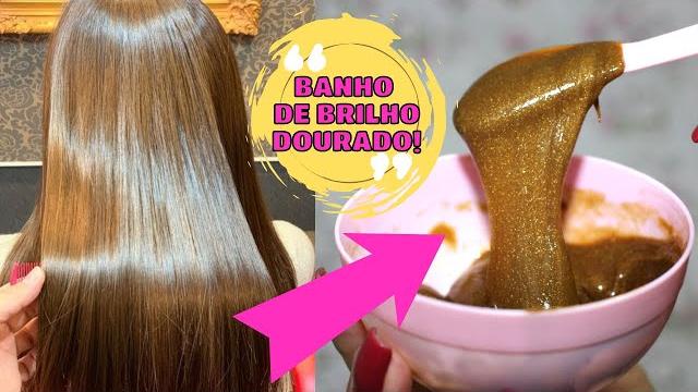 BANHO DE BRILHO DOURADO COM RESULTADO DE SALÃO
