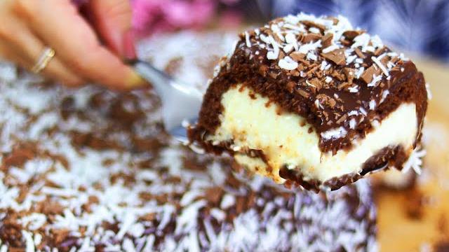 BOLO JÁ SAI RECHEADO DO FORNO – BOLO PRESTÍGIO FÁCIL E DELICIOSO