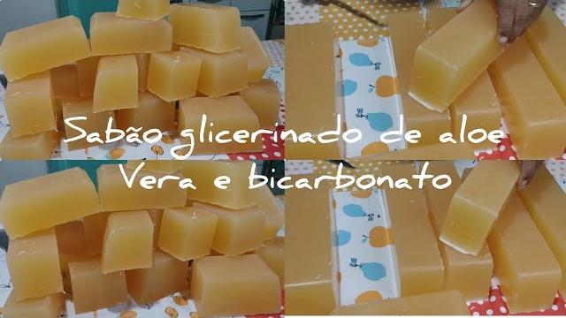 Sabão Caseiro Glicerinado de Babosa e Bicarbonato de Sódio