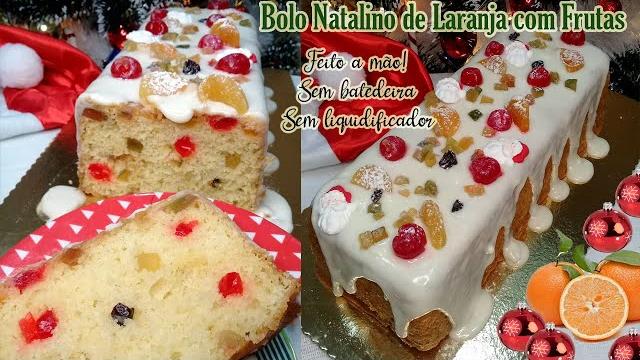 Seu Natal ficará mais feliz com esse Bolo – Sem batedeira e liquidificador – Bolo Natalino de Laranja