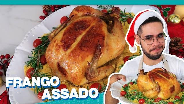 Frango Assado Bem Temperado Especial Para o Natal
