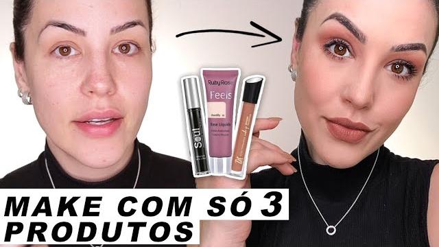 Linda Maquiagem Usando Apenas 3 produtos