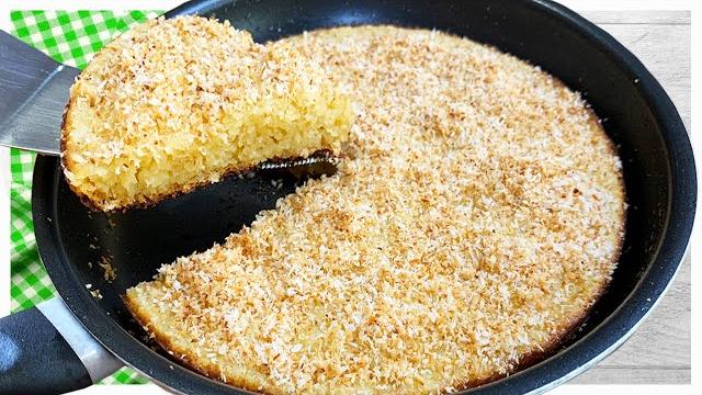 Bolo de Coco feito na Frigideira – Sobremesa Saudável