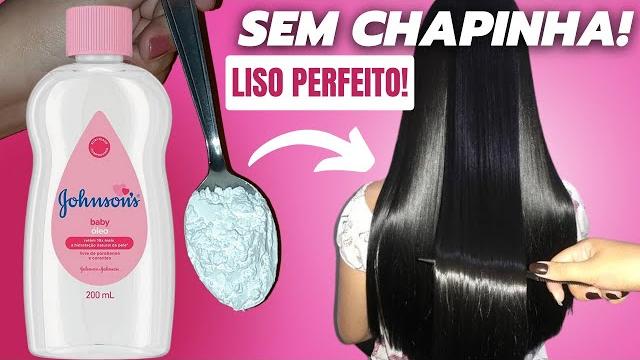 Receitinha Caseira Usando Óleo Jhonson Para Deixar Seu Cabelo Liso e Hidratado Sem Usar Chapinha