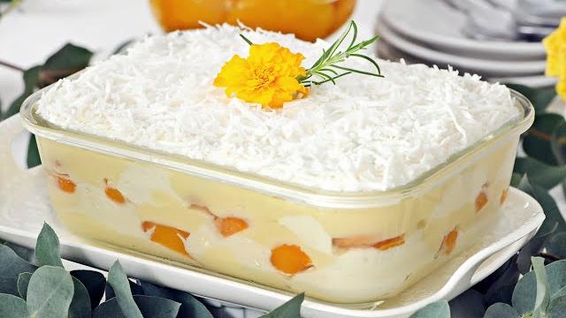 Deliciosa Sobremesa Gelada de Pêssego