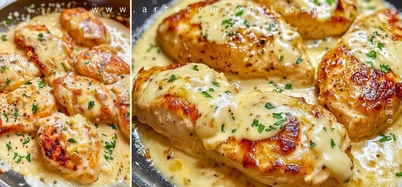 Peitos de Frango com Molho de Queijo e Alho: Receita Cremosa, Rápida e Irresistível